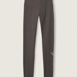 PINK Victoria Secret charcoal w/ vanilla bean script leggings